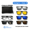 Óculos de Sol Polarizado Multicor 6 em 1 + Estojo de Brinde