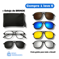 Óculos de Sol Polarizado Multicor 6 em 1 + Estojo de Brinde
