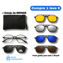 Óculos de Sol Polarizado Multicor 6 em 1 + Estojo de Brinde