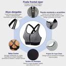 Sutiã Esportivo Ultimate - Zíper Frontal, Alças Ajustáveis e Resistente a Impactos!