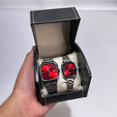 COMPRE 1 e LEVE 2 - Relógios CASIO Vintage Ultra Luxo Casal Red - Resistente à água | Aço Inoxidável + Caixinha CASIO de Brinde