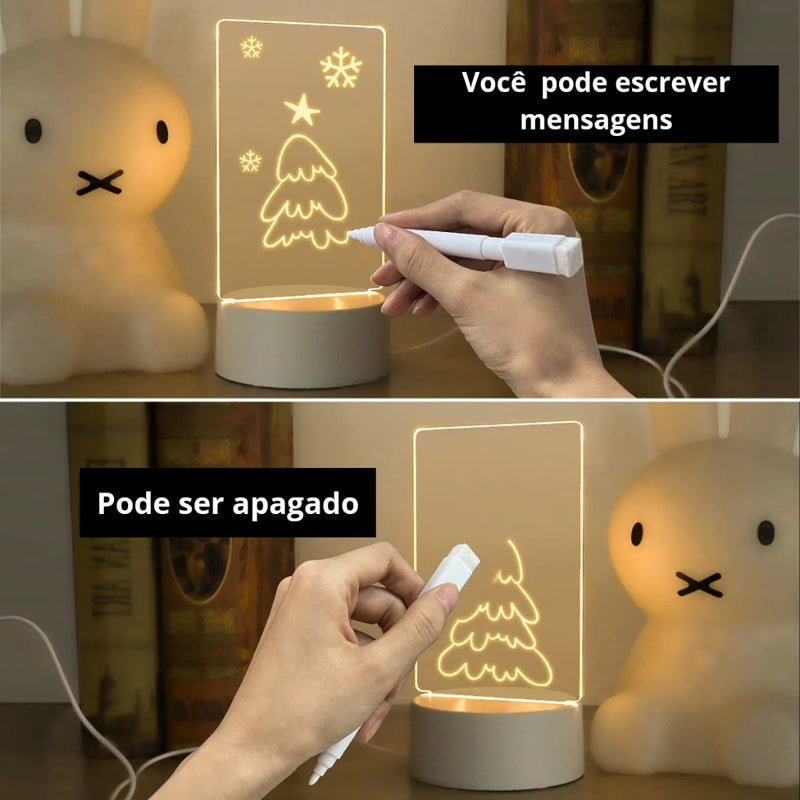 Luminária Mágica de Recados e Desenhos Iluminados - O Presente Perfeito Para a Sua Pessoa Favorita!