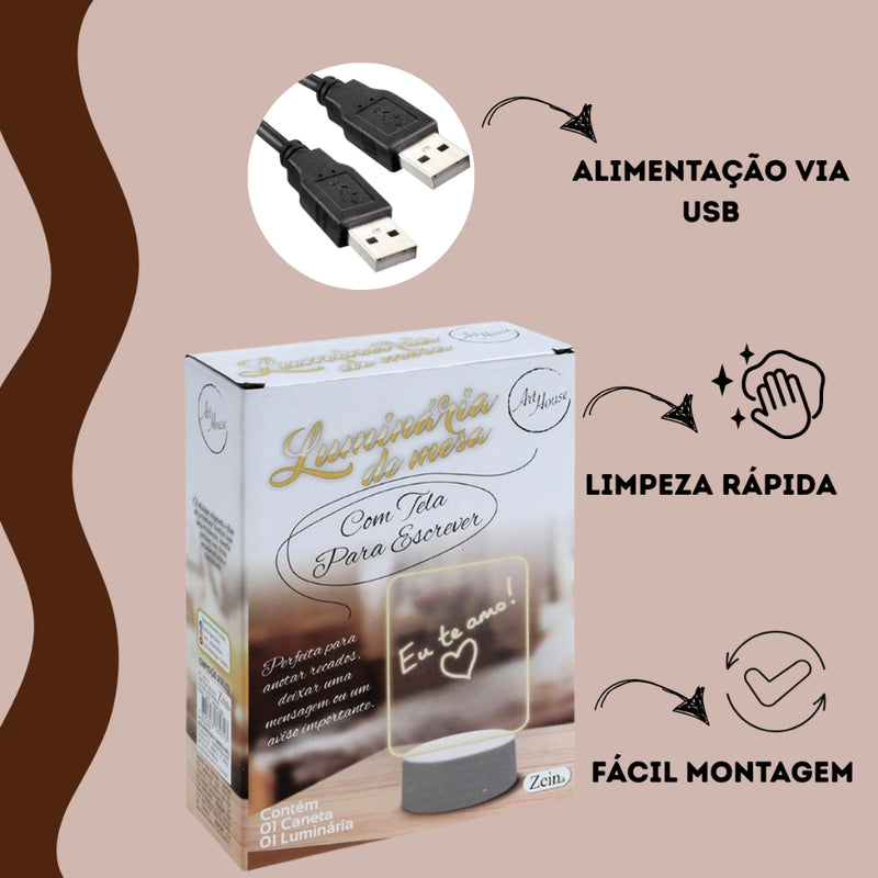 Luminária Mágica de Recados e Desenhos Iluminados - O Presente Perfeito Para a Sua Pessoa Favorita!