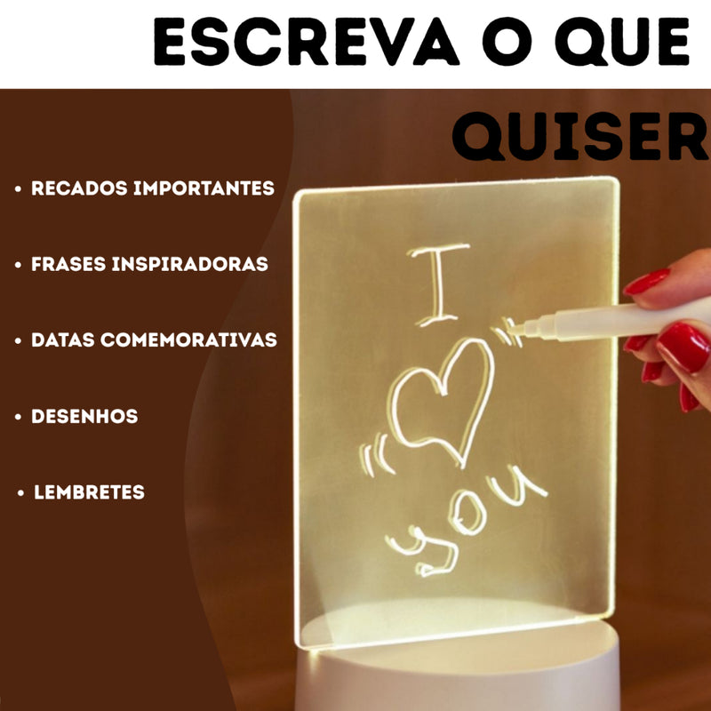 Luminária Mágica de Recados e Desenhos Iluminados - O Presente Perfeito Para a Sua Pessoa Favorita!