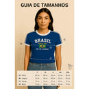 Camiseta do Brasil Bordada BabyLook Feminina