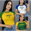 Kit 2 Croppeds e Regatas do Brasil Feminino Manga Curta Babylook