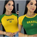 Kit 2 Croppeds e Regatas do Brasil Feminino Manga Curta Babylook