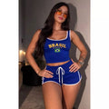 Conjunto de Cropped + Short do Brasil