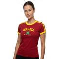 Camiseta do Brasil Bordada BabyLook Feminina