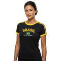 Camiseta do Brasil Bordada BabyLook Feminina