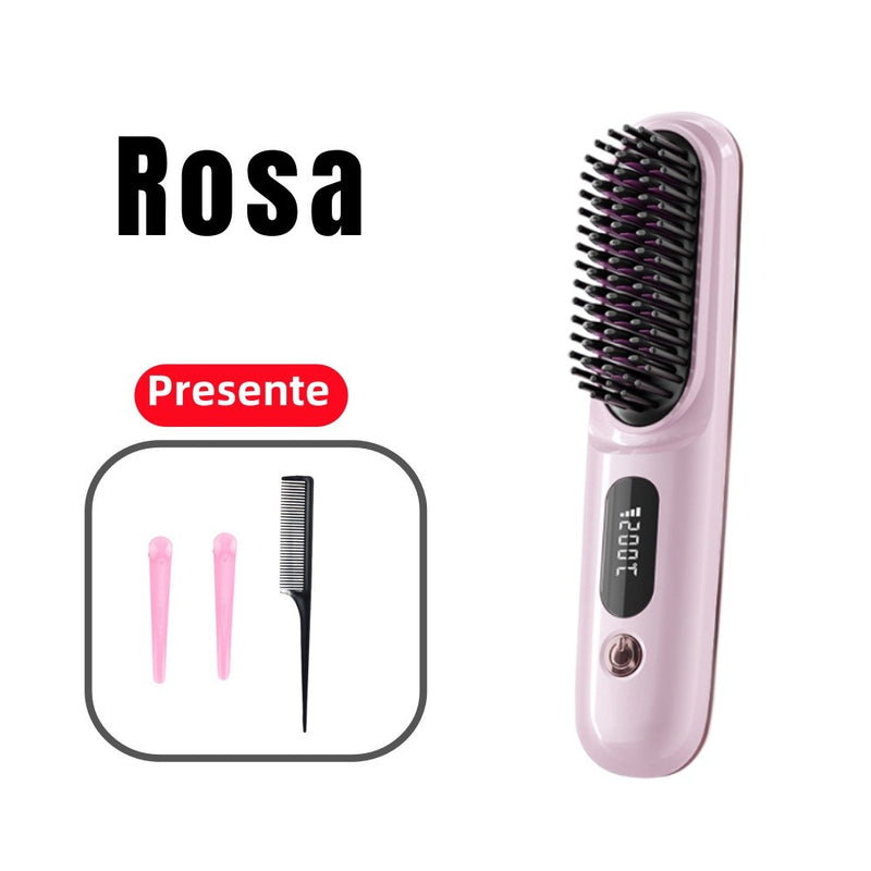 AirGlow - Escova Alisadora Profissional Sem Fio + Brindes Exclusivos