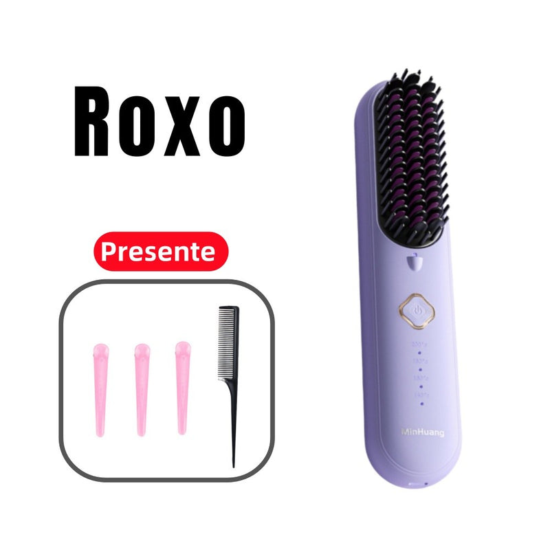 AirGlow - Escova Alisadora Profissional Sem Fio + Brindes Exclusivos